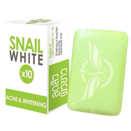 สบู่ SNAIL WHITE X10 ACNE WHITENING สีเขียว (ลดสิวผิวขาว)