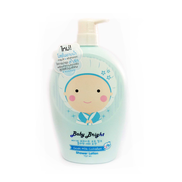 โลชั่นอาบน้ำ Baby bright goat milk collagen shower lotion 750ml